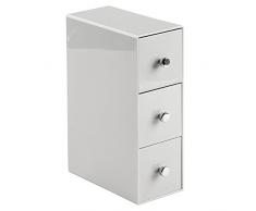 InterDesign Drawers Portaoggetti per Bagno, Portatrucchi Ribaltabile per Make Up E Accessori con 3 Cassetti, Cassettiera per Scrivania O Bagno, Plastica Grigio Chiaro