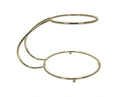 PME CSG587 Alzata a Forma di C per Torte a 2 Piani, Acciaio, Oro