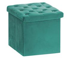 Lesser & Pavey - Cassapanca Pieghevole in Velluto, 37 x 37 x 38 cm, Colore: Verde