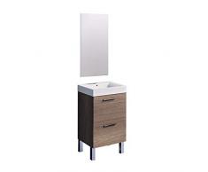 Baikal Sara Set, Include Mobile da Bagno Piccolo di 1Â Anta Ribaltabile E cassetto, sopra E lavabo, melamina, Nebraska, 45Â cm
