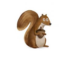 Komar - Quadro da Parete con Immagine di Cute Animal Squirrel, per Soggiorno, Camera da Letto, Decorazione, Stampa Senza Cornice, Disponibile in 3 Misure, Bianco, Marrone, P111G-30x40