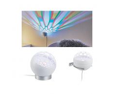 Paulmann 79696 Favia - Lampada da tavolo a LED, rotonda, incl. Lampada da comodino, 1 x 6 Watt, in plastica, colore: bianco, Plastica, rgb 6W