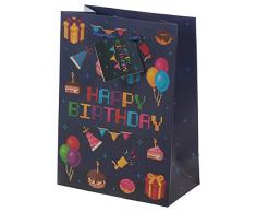 Puckator Miss Pretty London Happy Birthday Game Over Gamer, Sacchetto Regalo Medio, Multi, Height 23cm Width 17cm Depth 9cm