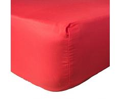 Lenzuola matrimoniali con angoli di lusso, in microfibra, Rosso, King