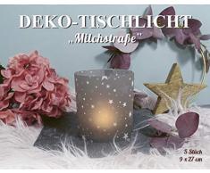 MarpaJansen 486.130-00 - Portacandele da tavolo in carta trasparente, 9 x 27 cm, colore: Grigio