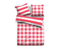 Tom Tailor 0069838 - Biancheria da letto in raso con federa (cotone), copripiumino da 135 x 200 cm e federa da 80 x 80 cm, colore: Bianco