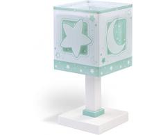 Dalber - Lampada da tavolo E-14, Luce della luna verde, Multicolore, 14 x 14 x 29