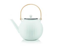 Bodum 11920-03 Douro Teiera a stantuffo in porcellana con filtro in acciaio inox, 1,5 litri