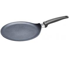 Woll W226DPS - Padella per crepe in alluminio pressofuso con diamante, antiaderente, antigraffio, diametro 25,4 cm, colore grigio