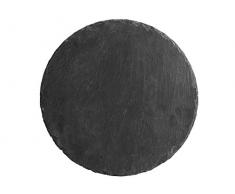 H&H Ardesia Set 6 Piatti Rotondi, Nero, 30x0.5 cm