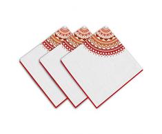 Soleil docre Mandala - Tovagliolo in Cotone, 45 x 45 cm, Colore: Arancione