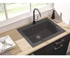 respekta Lavandino, 60% Materiale Composito di minerali e Fibre di Vetro, 40% Resina, Grigio Cemento, 66x50 cm