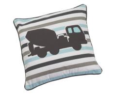 KAS - Cuscino Imbottito di Piume per Bambini 40Â xÂ 40Â cm, Motivo: autobetoniera