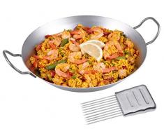 CHG Set Ferro Padella 2Â Manici, con aggiunta Cipolla/Verdura Supporto, 32 cm