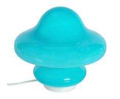 Tosel 62726 - Lampada da comodino, in vetro, 100 W E27 blu