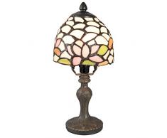 LumiLamp 5LL-5917 - Lampada da Tavolo Tiffany, Ã 14 x 29 cm, E14/max 1 x 25 W, in Vetro colorato Decorativo, Stile Tiffany