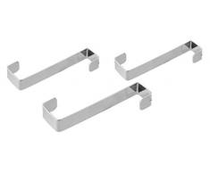 Fackelmann Set 3 Appendini in Acciaio per Porte, Argento
