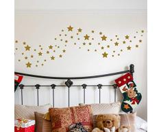 Ambiance Sticker Stickers Adesivi Natale | Kit di 100Â Adesivi Adesivi Stelle dorÃ©es- Decorazione da Parete Feste di Natale | 55Â x 35Â cm