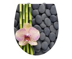 Wenko 21746100 - Sedile Copri WC in Acrilico Lucido, Chiusura Automatica, Fissaggio igienico Fix-Clip, Colore