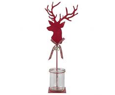 Clayre & Eef 6Y2695 - Portacandela Decorativo a Forma di Renna, 17 x 8 x 42 cm