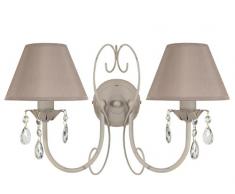 Tosel 31334 Applique â Pomello, Lamiera e Tubo Acciaio, Pittura epossidica, Avi, E14, 60 W, Tortora CÃ©rusÃ©