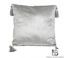Laurence Llewelyn-Bowen - Cuscino imbottito in velluto, 43 x 43 cm, colore: Argento