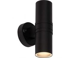 Brilliant Hanni - Lampada da parete per esterni, a 2 luci, in metallo, 6 W, colore: Nero