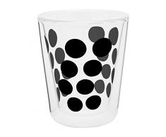 ZAK Designs 0439-C420 0550-1400 E, Bicchiere da caffè a Doppia Parete in Vetro, Colore: Nero, 20 cl
