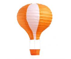 Matissa Lanterna di Carta ad Aria Calda, Decorazione per Feste di Matrimonio, 35 cm, a Righe Arancioni