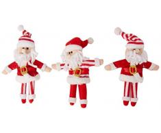 OmniReselling - Decorazione per Albero di Natale in Feltro con Parte Superiore a Righe (Confezione da 3), Non specificata