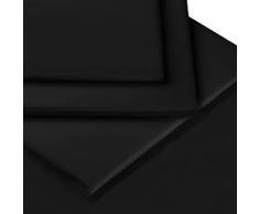 Linens Limited - Lenzuolo in Percalle di Policotone, 180 Fili, per Letto King, Colore: Nero