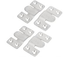 Sourcingmap Acciaio Inox Sezionale interblocco Divano connettore Staffa 4pcs