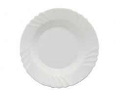 Bormioli Rocco 6181502 Ebro Piatto Opale Fondo, 23,5 cm, Bianco, confezione da 6