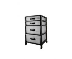 BELLI E FORTI Cassettiera, Polipropilene, Nero, Grande