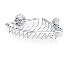 Tiger Dante Cestello Doccia Angolare, Acciaio Inox, Cromato, 22,6 x 6,1 x 22,6 cm