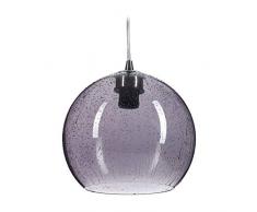 relaxdays Lampadario a Sfera, Paralume in Vetro con Gocci di Pioggia, Design Moderno, Attacco E27, â 22 cm, Grigio