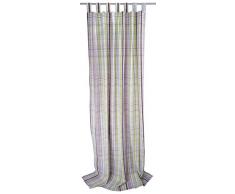 Tom Tailor T-Fine Check - Tenda Decorativa con Passanti, 135 x 255 cm, Colore: Lilla/Verde