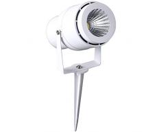 Faretto LED Cob da Giardino 12W, con Picchetto, Bianco Ip65