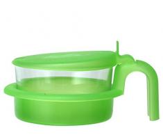 DEM Formaggiera con Ampolla in Vetro diam.11x h 7 cm, Frosty, plastica Polipropilene, Colori Assortiti Rosso, Blu, Verde, Giallo, 11x11x7 cm