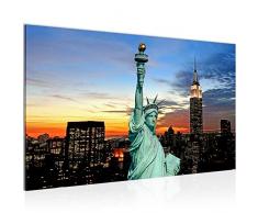 Runa Art 603914a - Quadro da parete Statua della LibertÃ , in tessuto non tessuto, dimensioni XXL, per soggiorno, appartamento, decorazione, colore blu, 1 pezzo, made in Germany, pronto da appendere