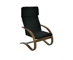 Vacchetti Giuseppe 2701550000 Poltrona, Tessuto Imbottito, Bracciolo Curvo, Molleggiata, Legno, Nero, 67x78x100 cm