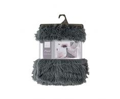 CHARME & DOUCEUR Plaid 125Â x 150Â cm Imitazione Pelliccia Marilou Antracite