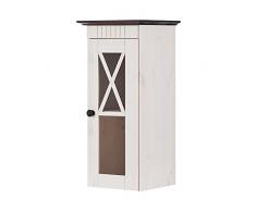 LifeStyleDesign Rico - Armadietto pensile a 1 Anta, in Legno, 30 x 30 x 66 cm, Colore: Bianco/Avana
