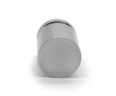 Pushka Home - Maniglia a Cilindro in Ottone Spazzolato, Stile Moderno, con Vite, Colore: Argento Venduto singolarmente.