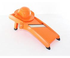 Euronovità EN-81585 Affettaverdure Affettatrice Multiuso, Acciaio, Arancione, 45x12x10 cm