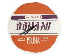 Orologio da parete - lo faccio domani, stampato su cartone riciclato, diametro 32 cm con meccanismo silenzioso