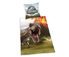 Herding Jurassic World - Biancheria da Letto in Cotone, Multicolore, 80 x 80 cm, 135 x 200 cm