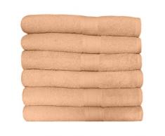 Go West 3190BPE Tovagliolo per Bagno, Cotone, Confezione da 6, 500GSM, Bianco