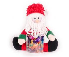 WeRChristmas Vaso per Caramelle a Forma di Babbo Natale con Luci a Led, Multicolore, 30 cm