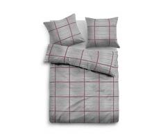 Tom Tailor 0009877 - Biancheria da letto in flanella, con federa in cotone, 1 copripiumino da 155 x 220 cm e 1 federa da 80 x 80 cm, colore: malva